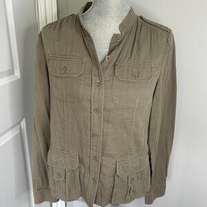 Banana Republic Army Green Women's Button Down Shirt/Jacket Size M EUC